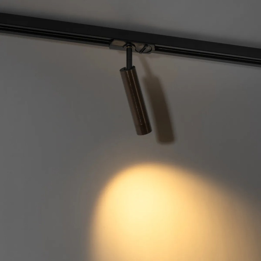 Модерен тъмно бронзов прожектор за 1-фазова релсова система - Iconic Ivy