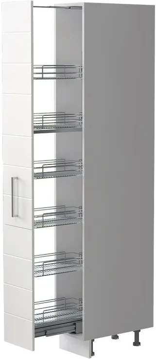 Висок подов шкаф Hudson K21-30-1KZ-Silver - White