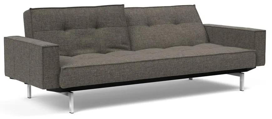 Тъмносив разтегателен диван с подлакътници Chrome Splitback - Innovation