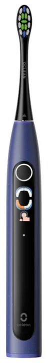 Електрическа четка за зъби Oclean X Lite Set, 72000 об/мин, 5 режима, Smart, Тъчскрийн, До 40 дни автономия, Отчитане на почистените зони, +Калъф, Тъмносин