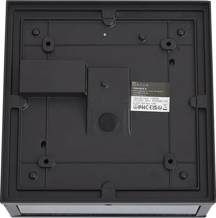 Индустриален външен плафон черен със сензор за движение IP44 - Charlois