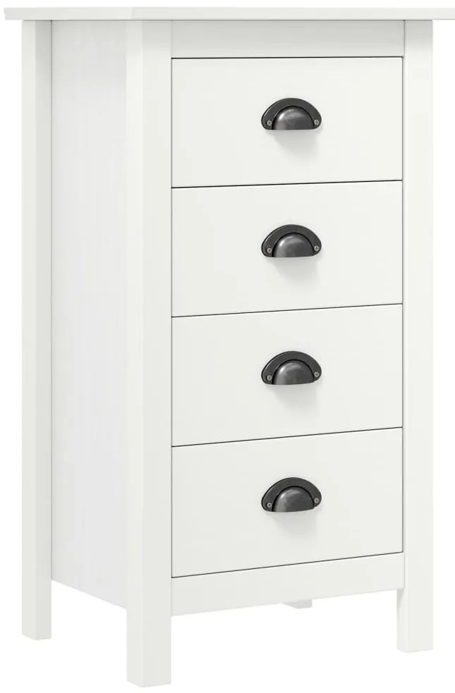 288912 vidaXL Сайдборд Hill бял 46x35x80 см борово дърво масив