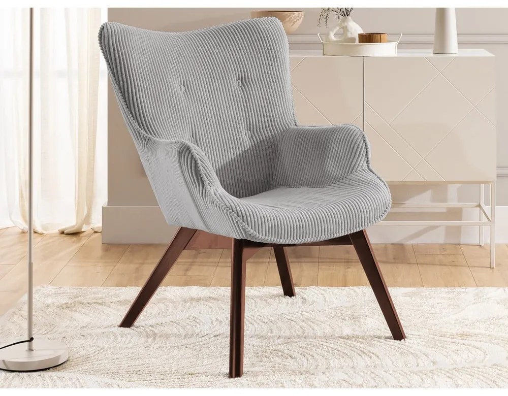 Сиво кресло от рипсено кадифе Niko – Ropez