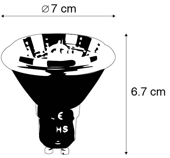 Комплект от 5 LED крушки GU10 3-степенно димиране до топло бяло AR70 6W 320lm 2000-3000K