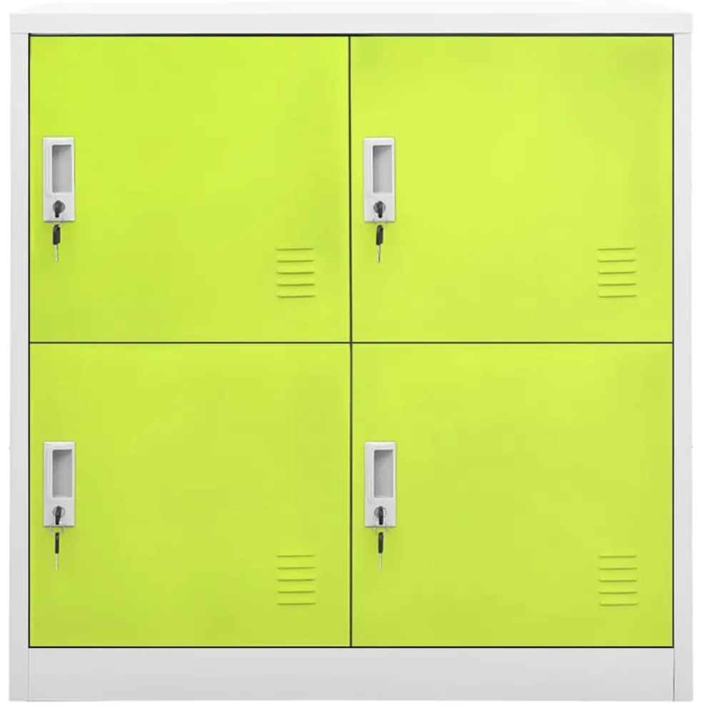336435 vidaXL Заключващ се шкаф, светлосиво и зелено, 90x45x92,5 см, стомана