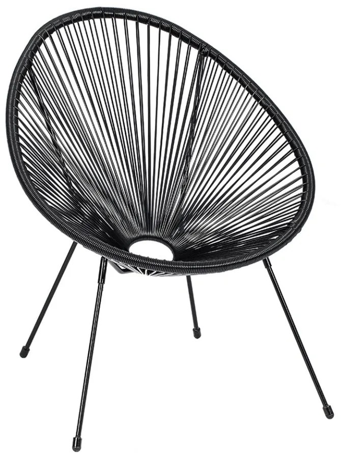 Черен градински стол метален/пластмасов Avocado Comfort – Bonami Selection