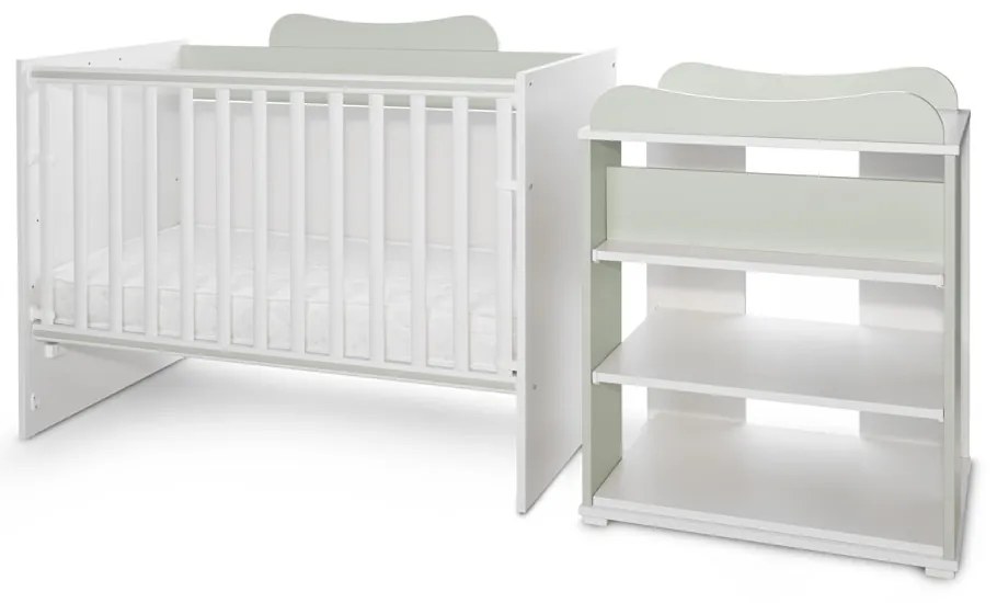 LORELLI Classic Трансформиращо се легло 82/190 см. MULTI БЯЛО/MILKY GREEN