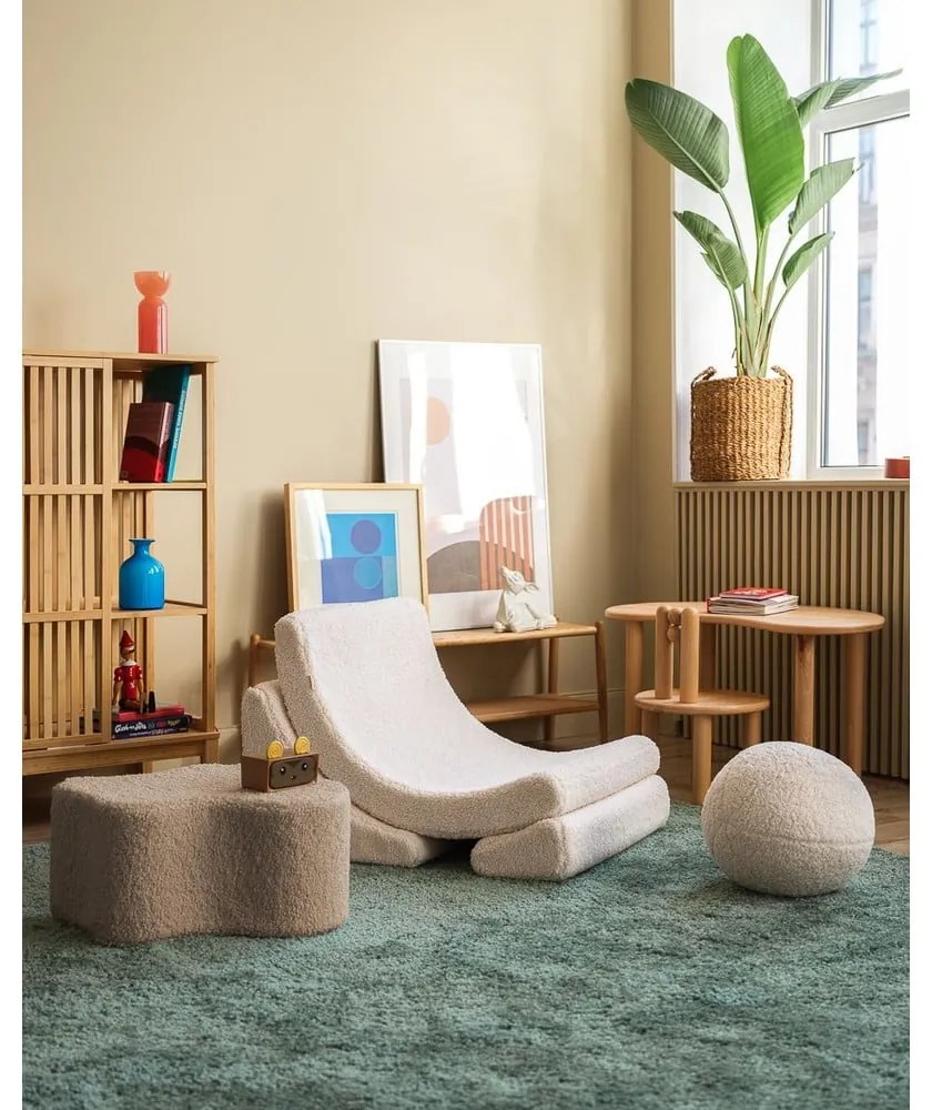 Светлокафяв детски пуф от букле Cloud – Wigiwama
