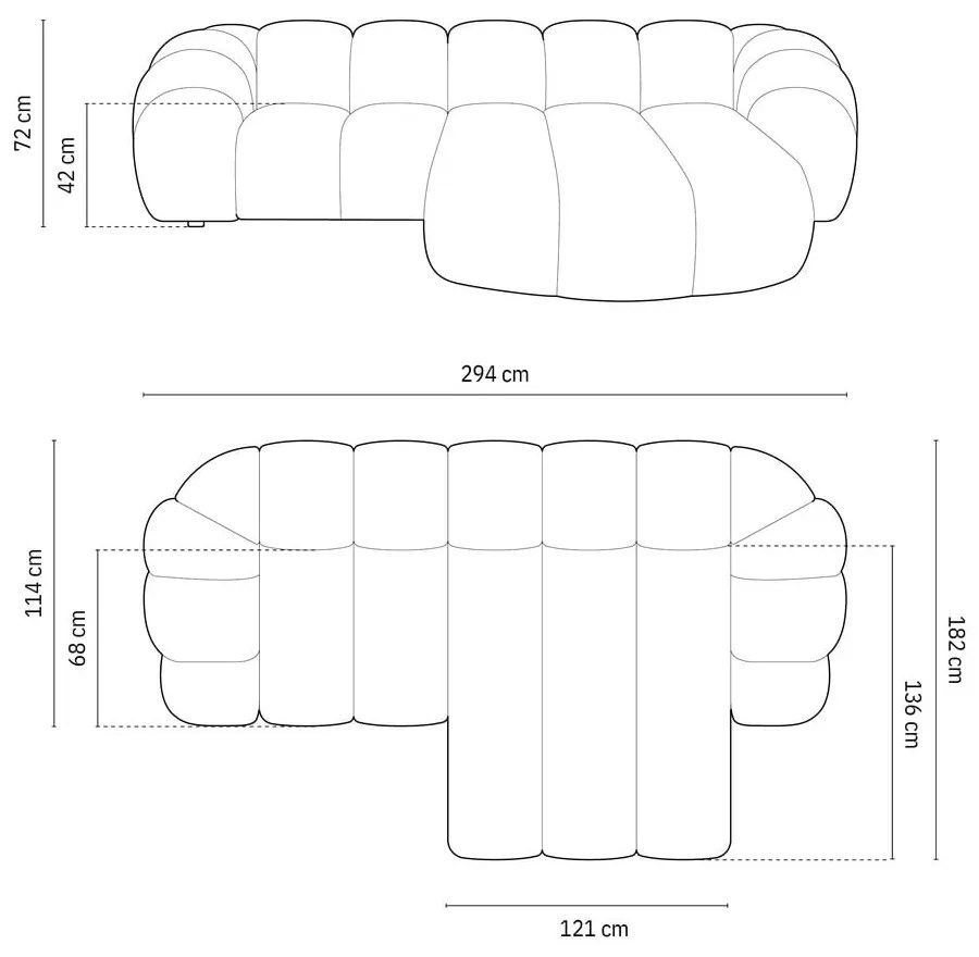 Светлозелен ъглов диван (десен ъгъл) Diana – Micadoni