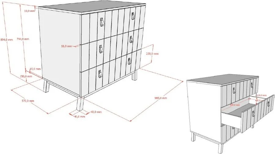 Бежов детски скрин 98,5x89x57 cm Sezane – Vipack