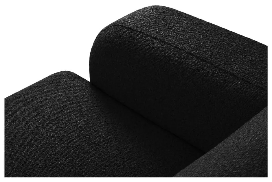 Черен ъглов диван от плат букле (десен ъгъл) Molino - Micadoni Home