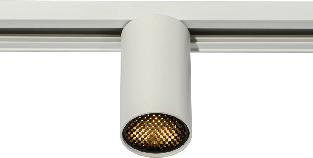 Модерен бял прожектор за 1-фазова релсова система GU10 35mm - Iconic Ruby Honey
