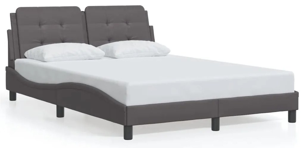 3208173 vidaXL Рамка за легло без матрак Zadar, сива, 120x200 см, изкуствена кожа