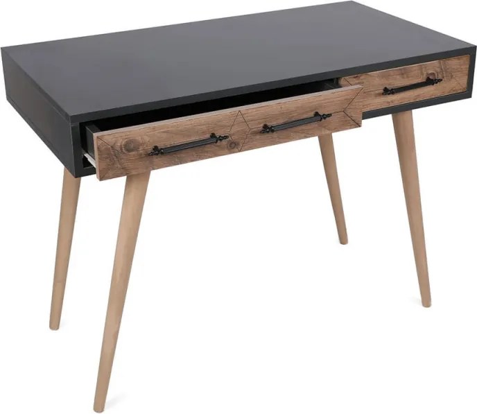 Втора ръка: Бюро Kalune Design 854KLN1502, 105х55 см, 2 чекмеджета, Меламиново покритие, Светлокафяв/черен
