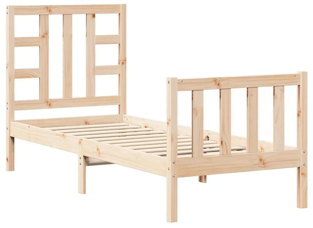 3191931 vidaXL Рамка за легло с табла Small Single дърво масив