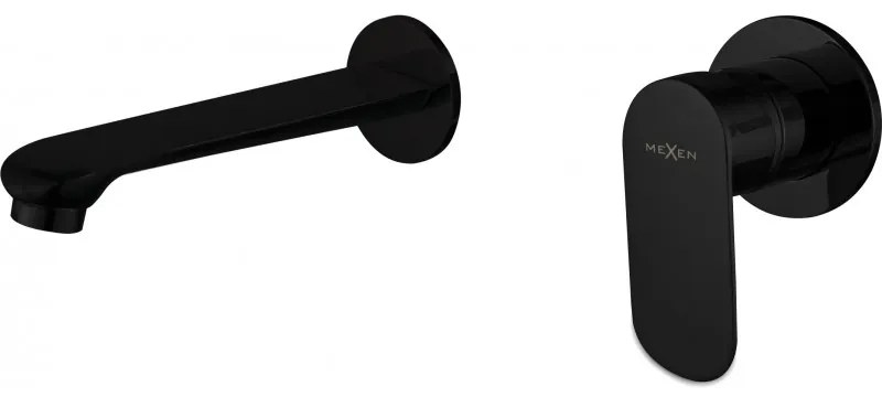 Mexen Dox стенно монтиран смесител за мивка, черен - 75215-70