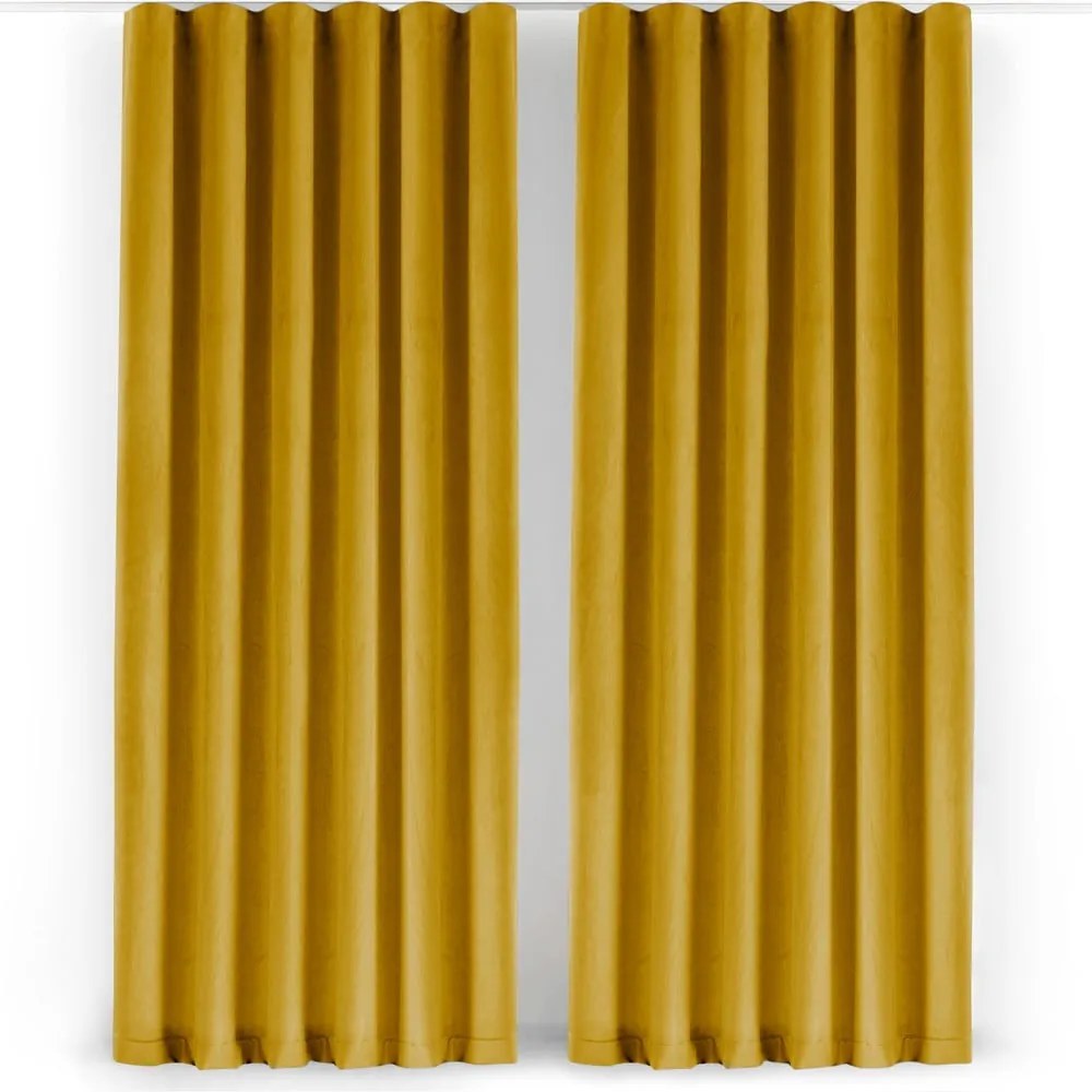 Затъмняваща завеса в цвят горчица 530x175 cm Velto – Filumi