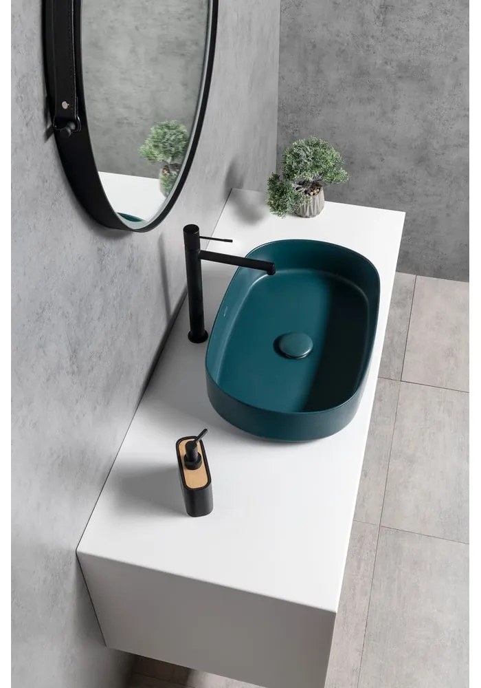 Матово-черна стояща батерия за мивка Solaris – Sapho