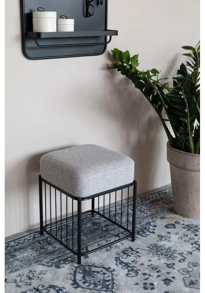 Светлосива табуретка Milou – White Label