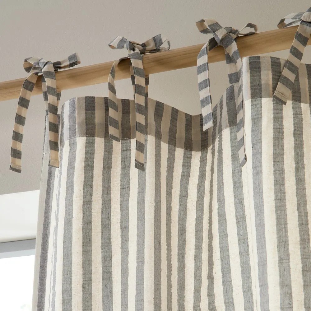 Сиво перде 140x229 cm Zanzibar Woven Stripe – Pineapple Elephant