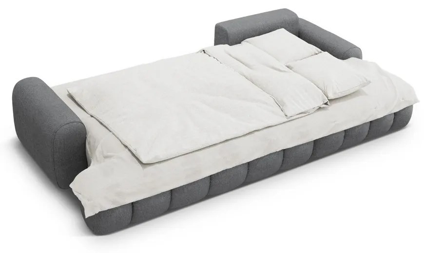 Сив сгъваем/с място за съхранение ъглов диван (десен ъгъл) Linz – Cosmopolitan Design