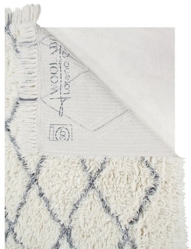 Кремав ръчно изработен вълнен килим подходящ за пране 200x300 cm Berber Soul – Lorena Canals