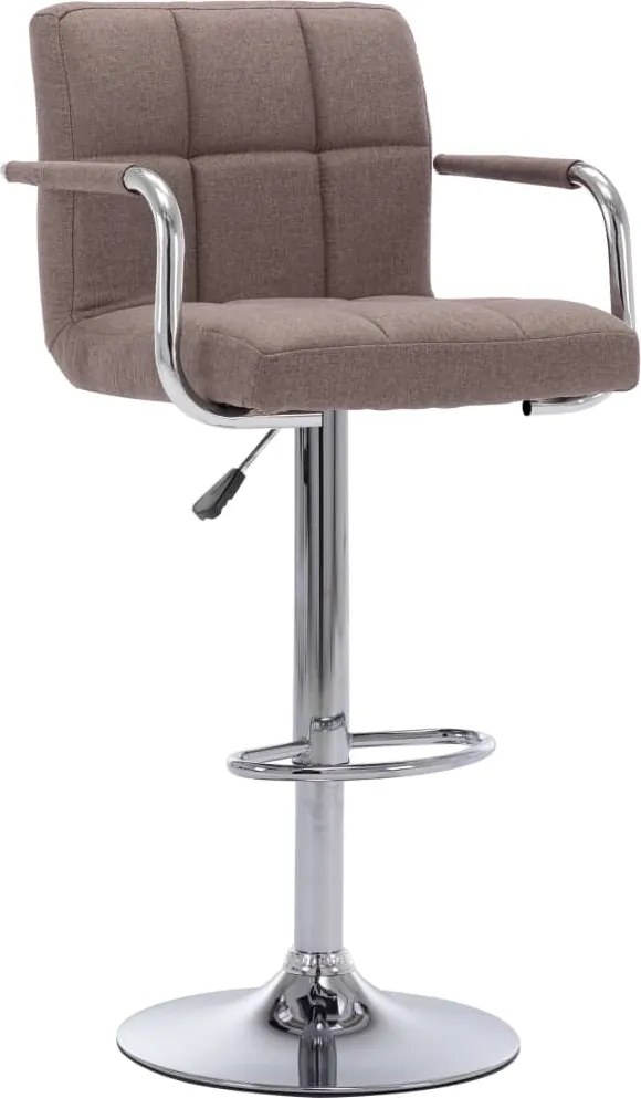 283428 vidaXL Бар столове, 2 бр, таупе, текстил
