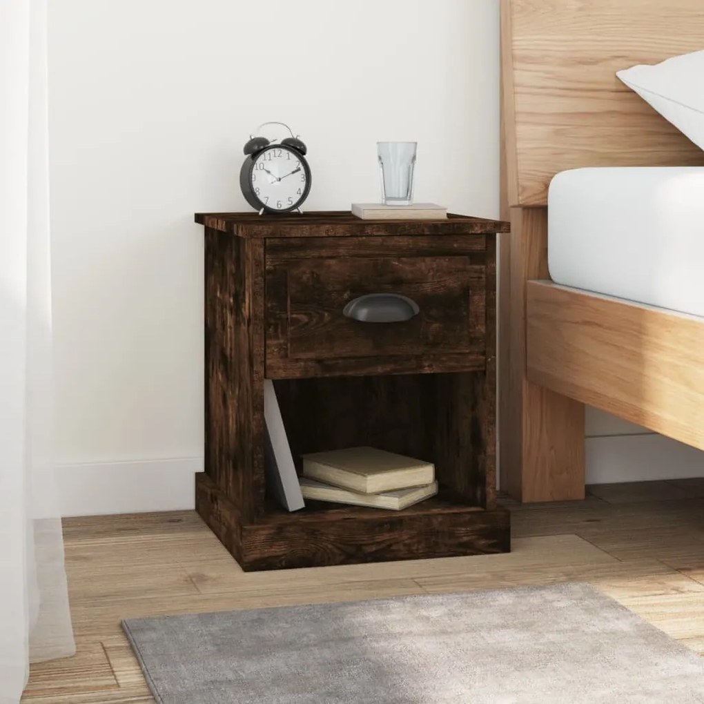Sonata H Нощни шкафчета 2 бр опушен дъб 39x39x47,5 см инженерно дърво