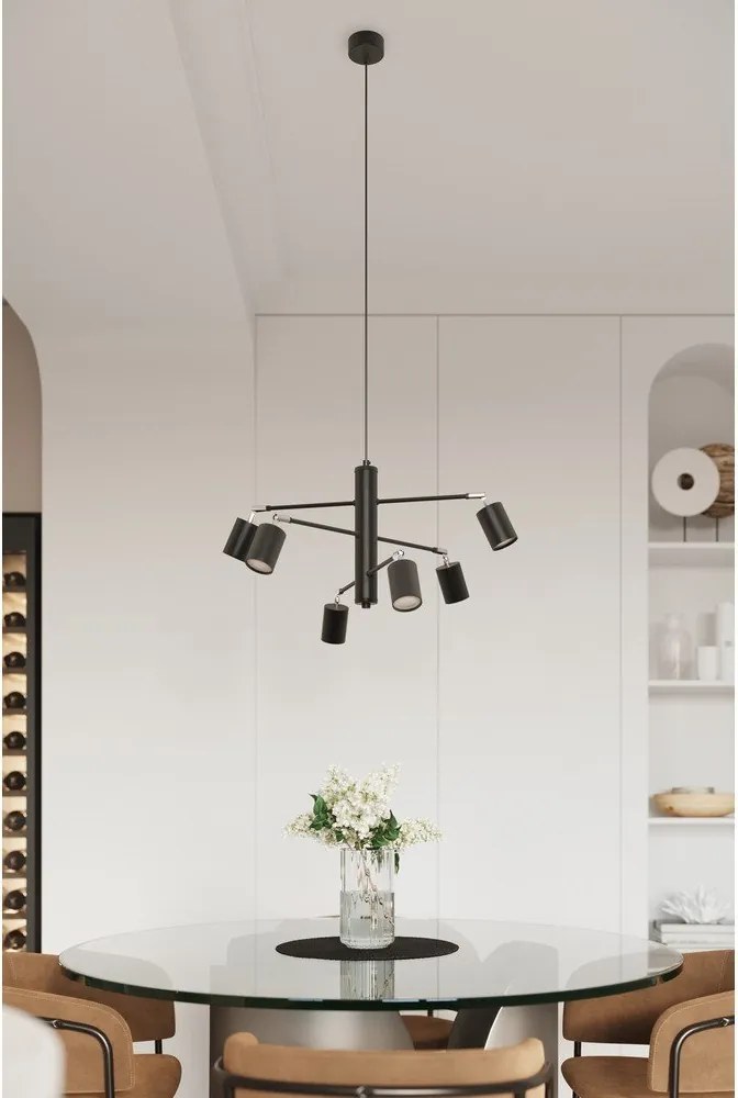 Черно метално висящо осветително тяло Virta – Sollux
