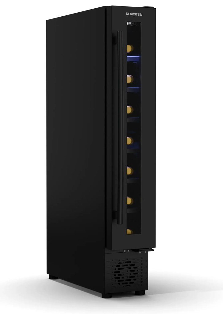 Klarstein Охладител за вино Vinovilla 7 Uno, 1 зона за охлаждане, 7 бутилки, дървени рафтове, 5-18 °C