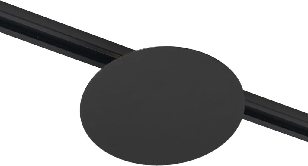 Модерна черна таванна лампа за 1-фазна релсова система 2-лампи - Iconic Pulley