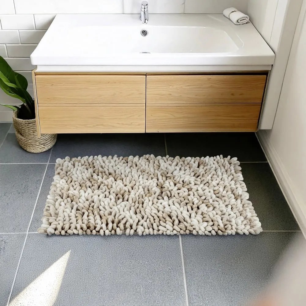 Бежов текстилен килим за баня 60x90 cm Lerici – Wenko