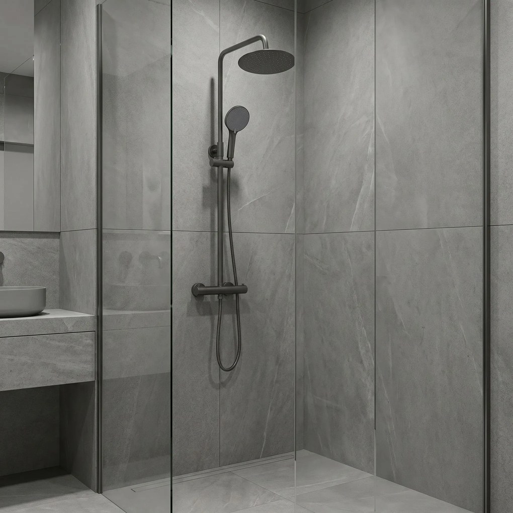 Душ комплект без чучур с термостат Rea Lungo Titan