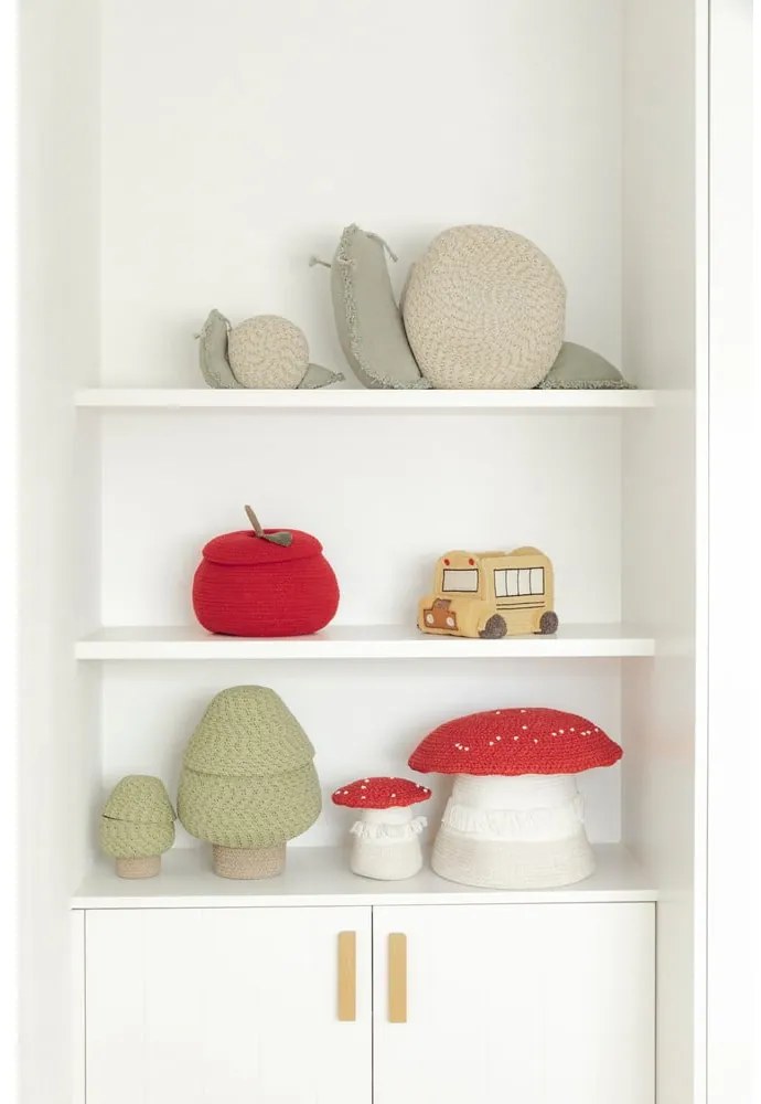 Червена текстилна детска кошница за играчки ø 28x20 cm Apple – Lorena Canals