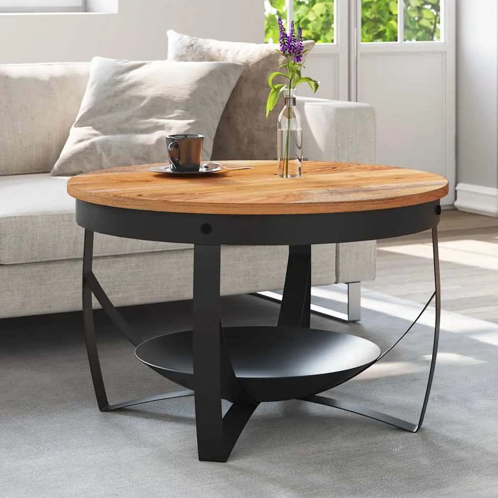 320795 vidaXL Маса за кафе, Ø68x43 см, акациево дърво масив