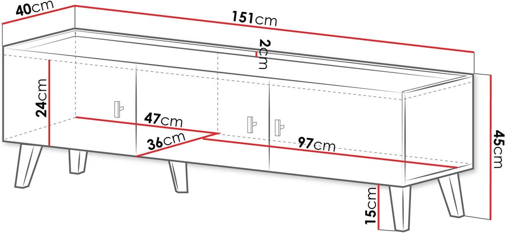 ТВ шкаф Vurkizo 150 3D