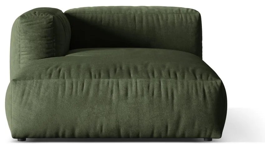 Зелен кадифен модул за диван (ляв ъгъл) Martina – Micadoni