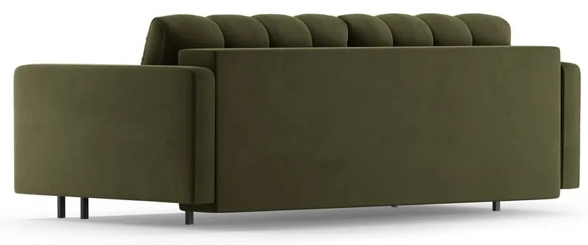 Зелен кадифен разтегателен диван с място за съхранение 222 cm Bali – Cosmopolitan Design