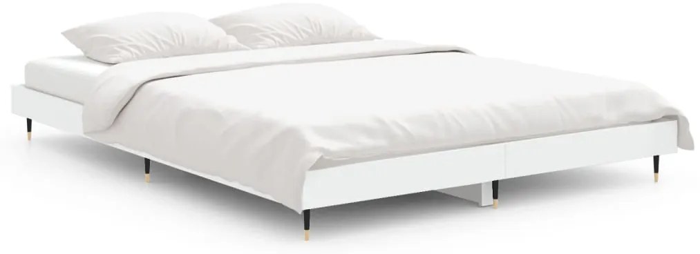 832181 vidaXL Рамка за легло, бяла, 75x190 см, масивно дърво