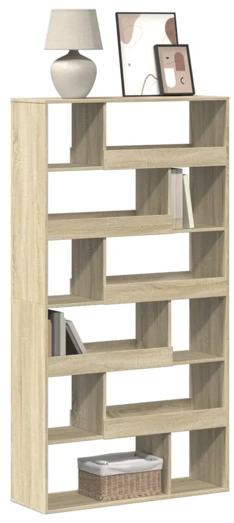 3309350 vidaXL Библиотека, сонома дъб, 100x33x187,5 см, инженерно дърво