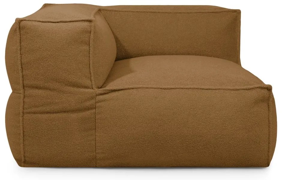 Кафяв пуф от букле Mass Corner 125 Left – SLOWDOWN