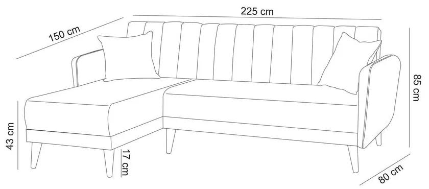 Светлосив ъглов разтегателен диван (ляв ъгъл) Aqua – Balcab Home