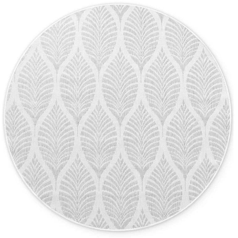 Кръгъл килим за открито и закрито в цвят слонова кост и сиво ø 160 cm Duet Liora – NORTHRUGS