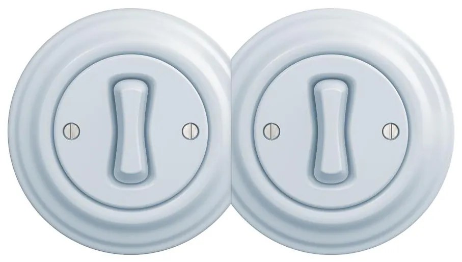 Kliklap - Двоен ретро еднополюсен ключ с рамка № 1 син