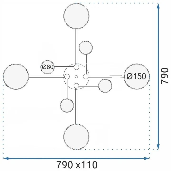 Плафон GREY APP528-8C