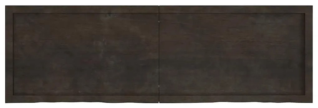 363833 vidaXL Стенен рафт тъмнокафяв 160x50x(2-6) см обработен масивен дъб
