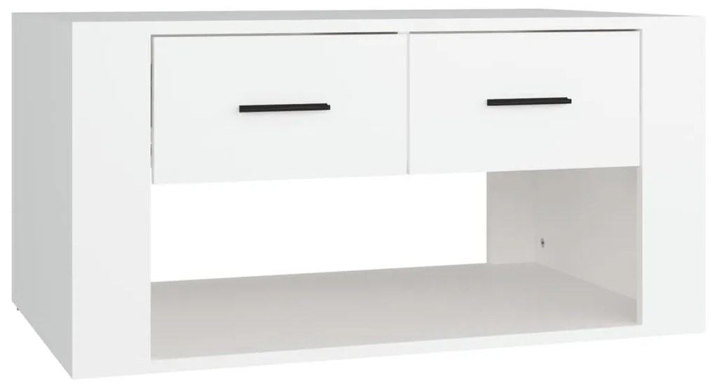 816528 vidaXL Маса за кафе, бяла, 80x50x40 см, инженерно дърво