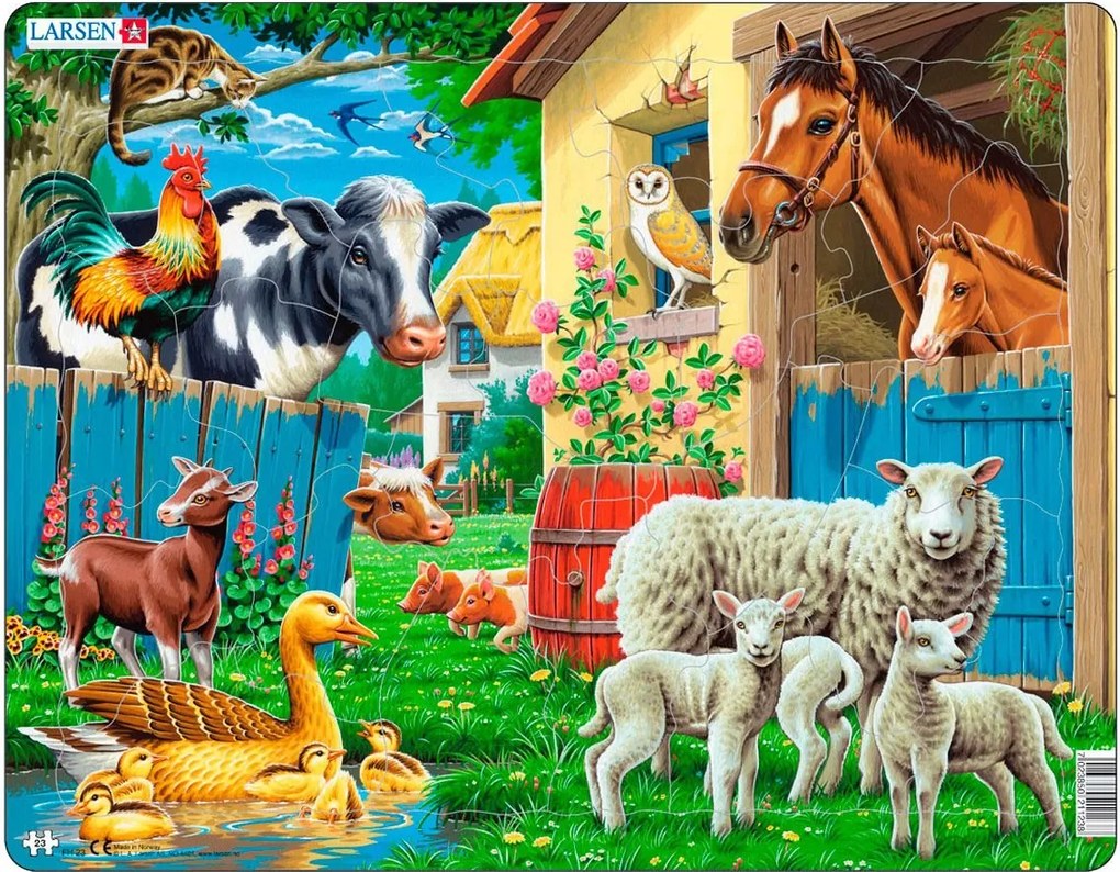 Larsen - Пъзел: Животни –"Домашни животни" – 23 части, голям