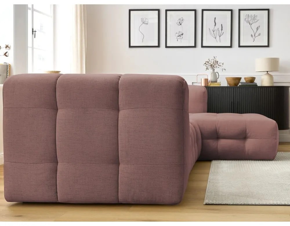 Светлорозов ъглов диван (десен ъгъл) Cloud – Bobochic Paris