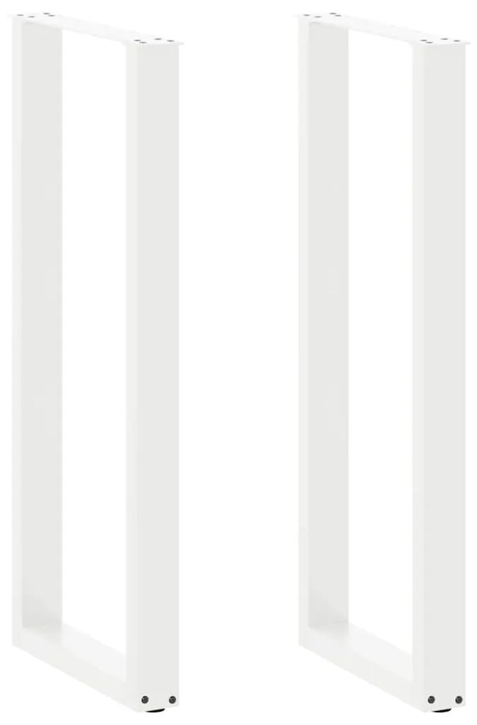 4013241 vidaXL Крака за бар маса, U-образни, 2 бр., бели, 40 x (110-111) см, стомана